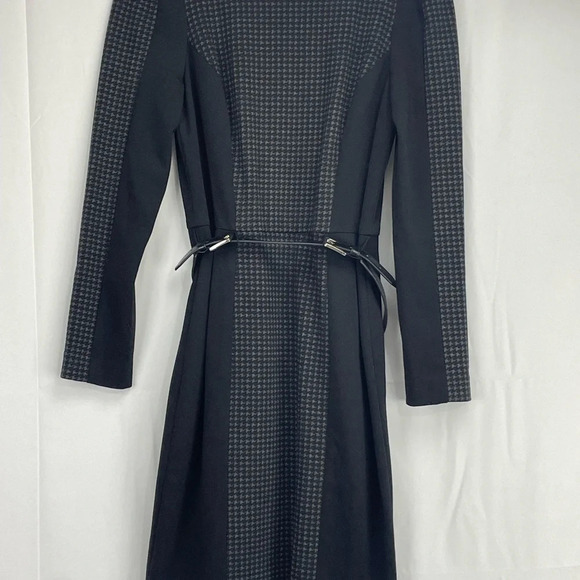 Donna Morgan Career Casual Black Dress with Belt Size 6 - Picture 2 of 5